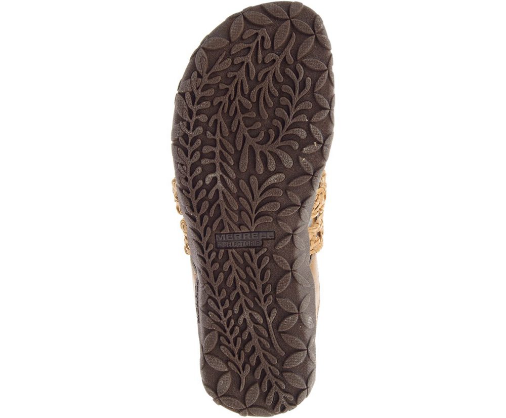Merrell Sandals Brown/White - Terran Braid Thong - Womens 46VXLOFCH